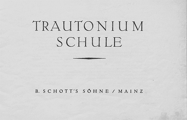Grossansicht Titelblatt der Trautoniumschule